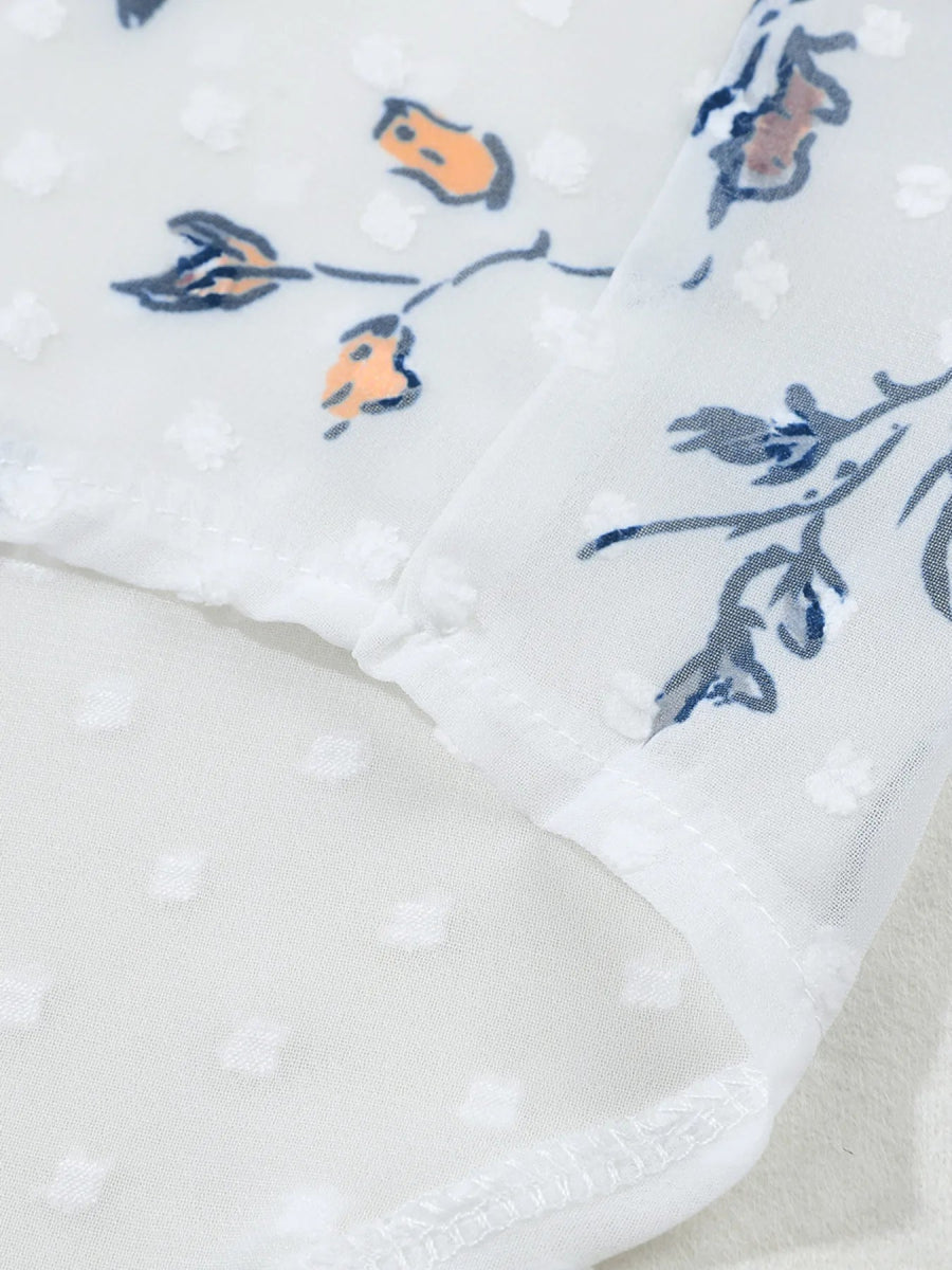 Floral Print Open Front Cover Up - Love Salve