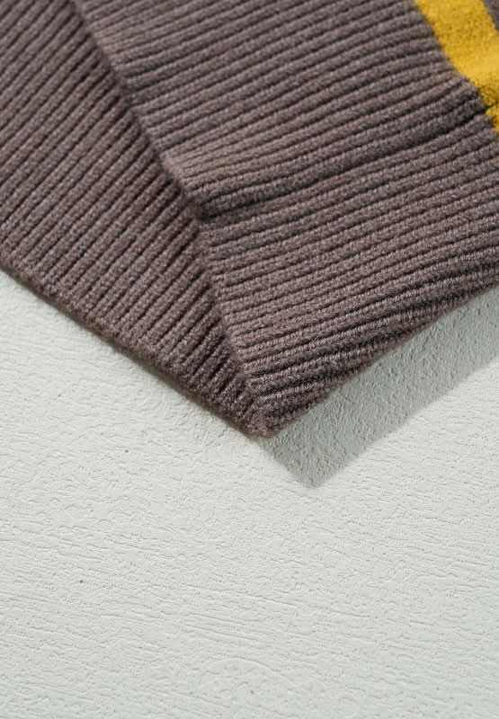 Flower Stripe Round Neck Long Sleeve Sweater - Love Salve 