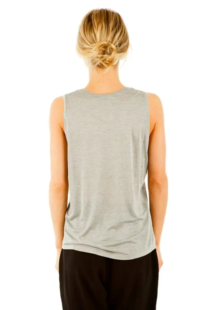 Flynn Tank Soft Boyfriend Top in Heather Grey - Love Salve 