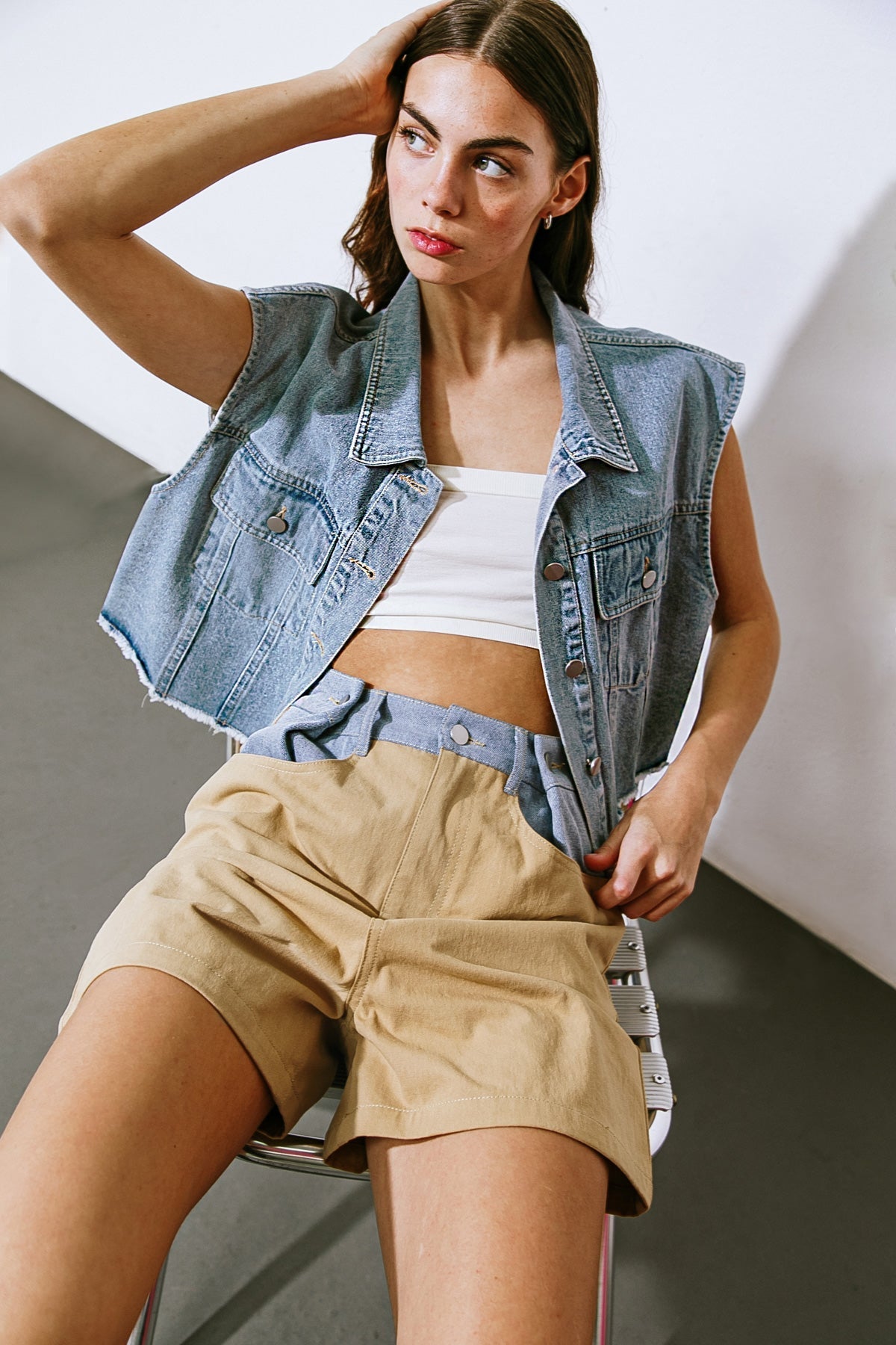 CLAIM TO FAME DENIM VEST Flying Tomato