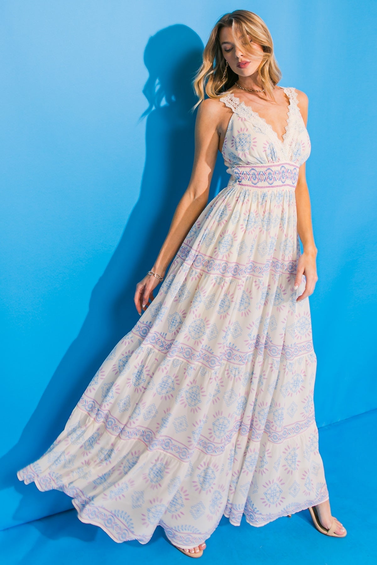 LOVELY ANGEL WOVEN MIDI DRESS Flying Tomato