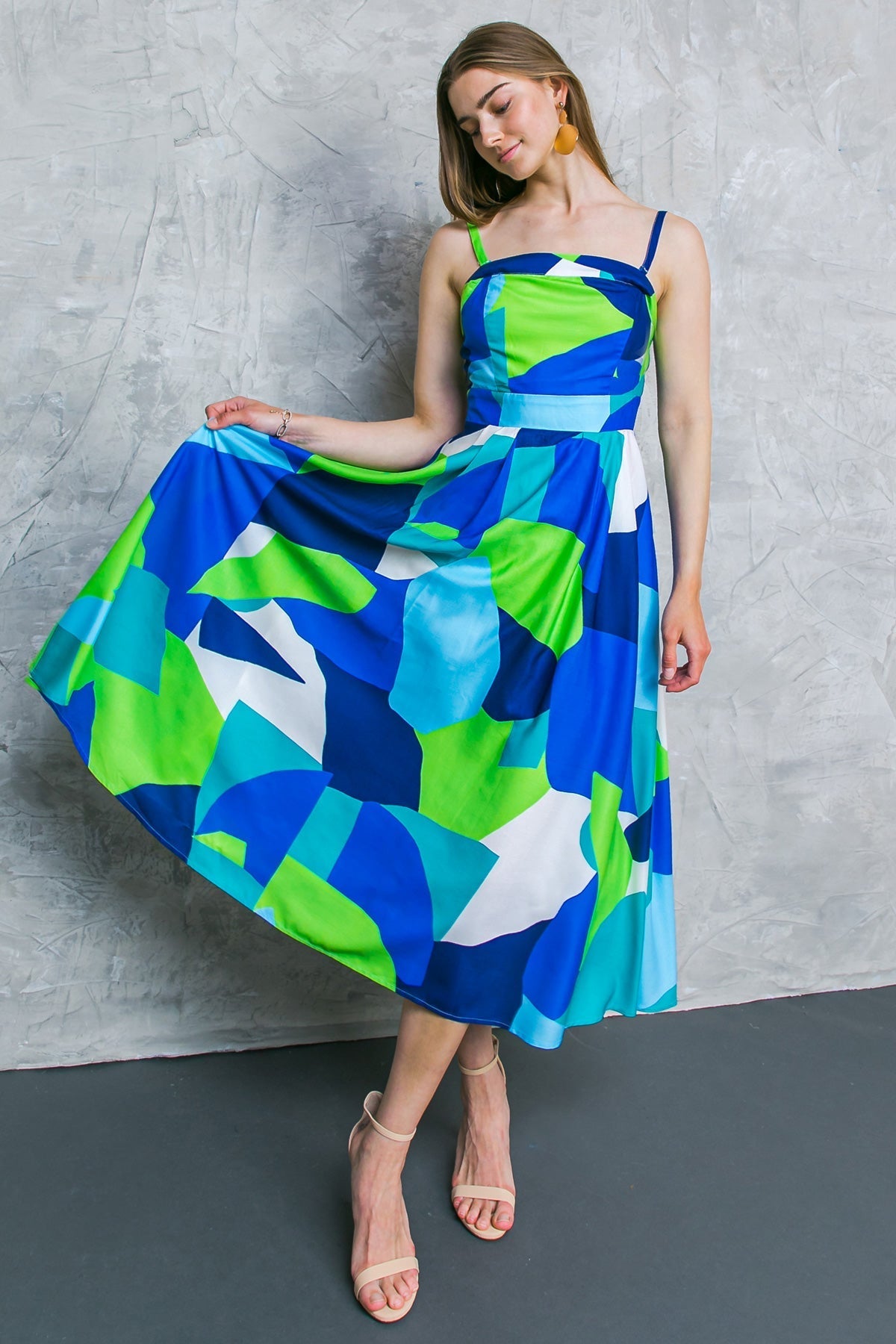 IF YOU DON'T MIND WOVEN MIDI DRESS Flying Tomato