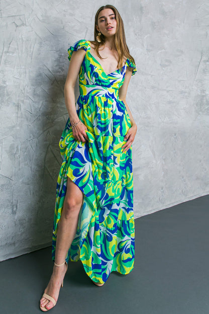 KEEP LOOKING FLORAL WOVEN MAXI DRESS