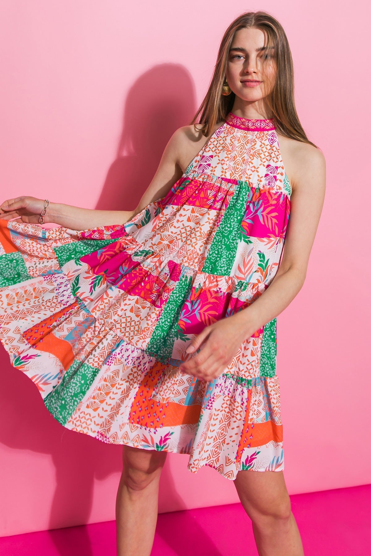 DELIGHTFUL PARTIES WOVEN MINI DRESS Flying Tomato