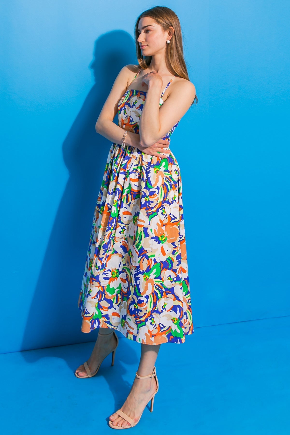 SWING ME AROUND POPLIN MIDI DRESS Flying Tomato