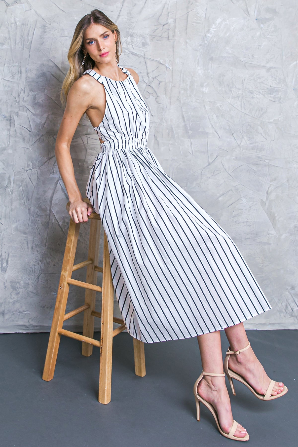 DON'T HOLD BACK POPLIN MIDI DRESS