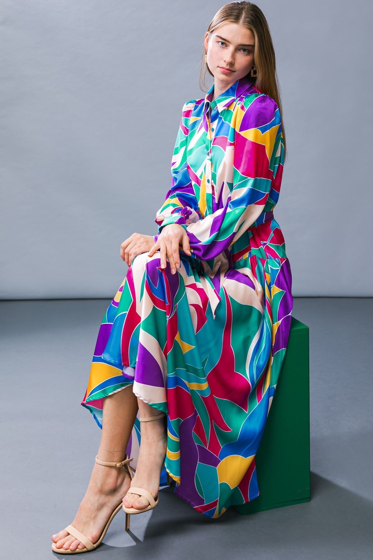 FOCUSED ON PRIORITIES WOVEN MIDI DRESS Flying Tomato