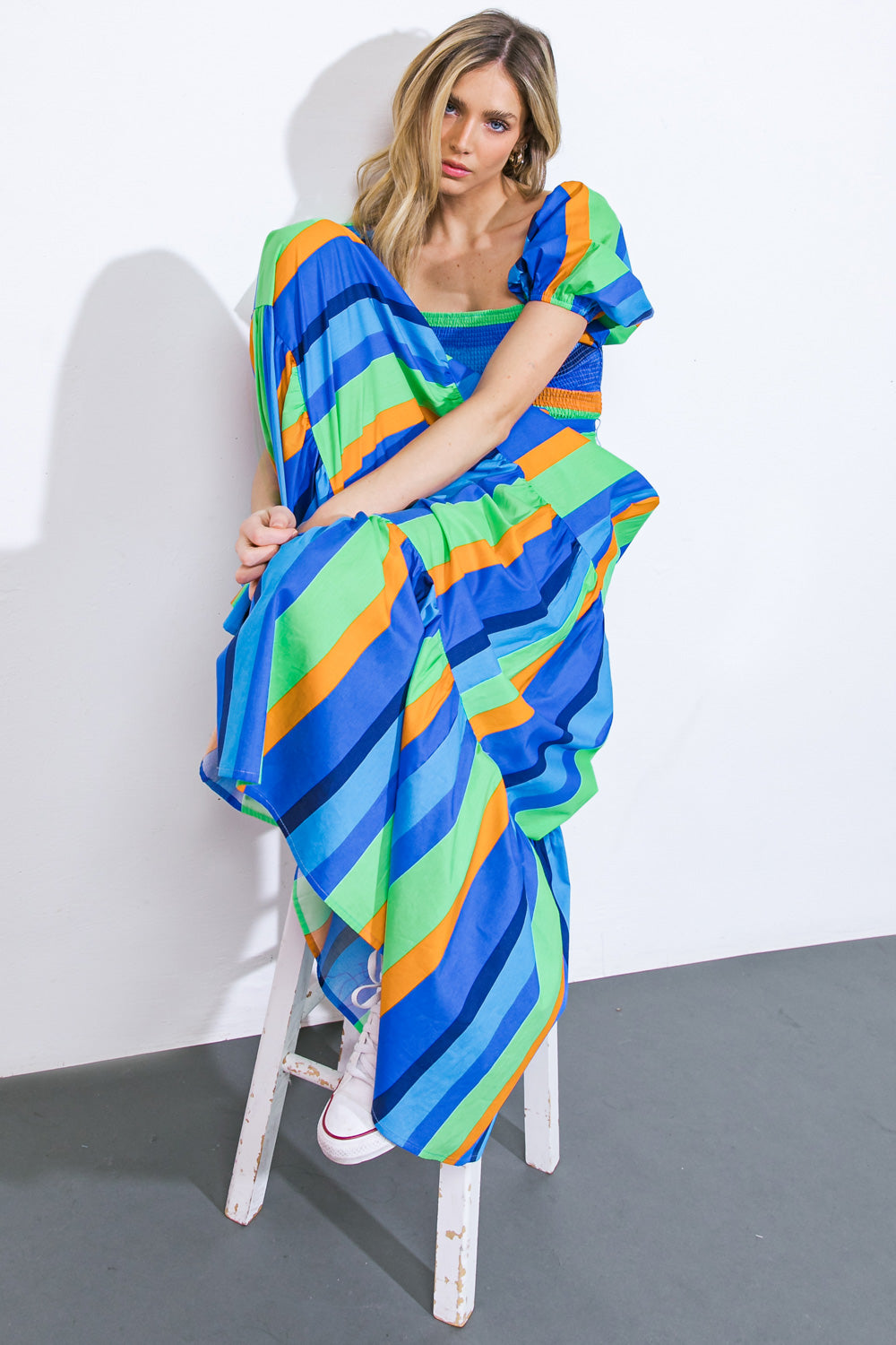 ALL ABOUT THE VIBE WOVEN MAXI DRESS Flying Tomato