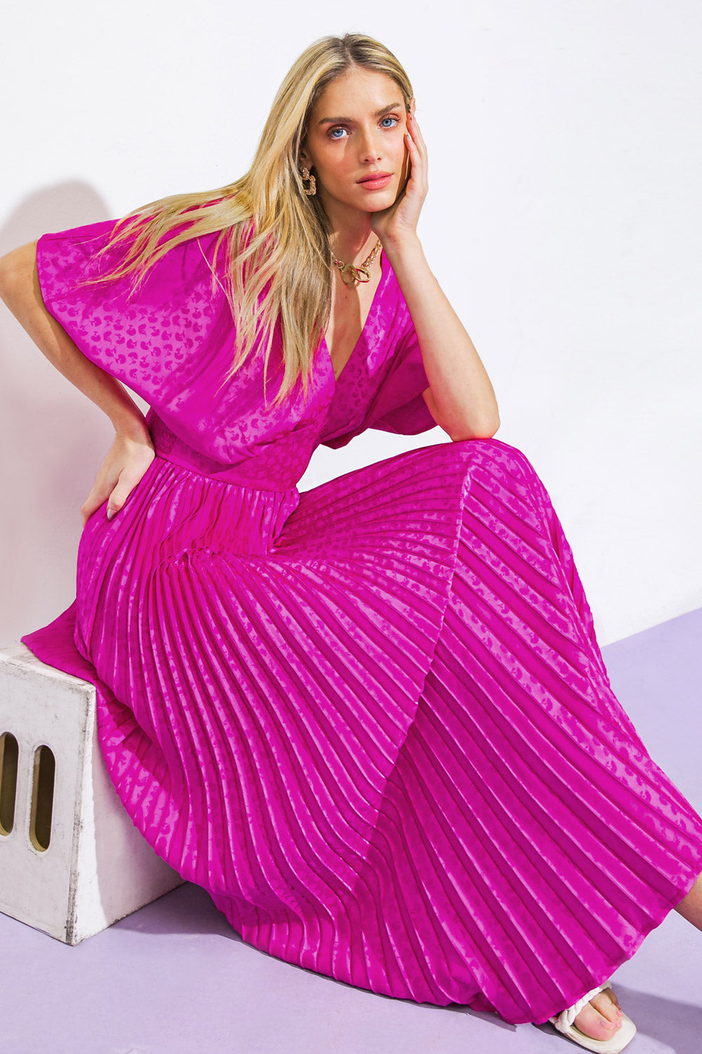 COWGIRL REPEAT SATIN MIDI DRESS Flying Tomato