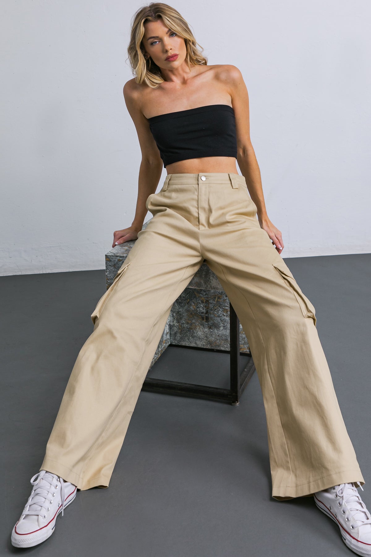 ADORABLE POSH WOVEN CARGO PANTS