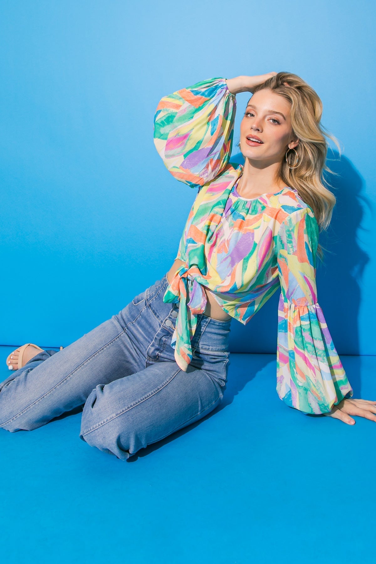 SIGHT SET ON TONIGHT WOVEN TOP Flying Tomato