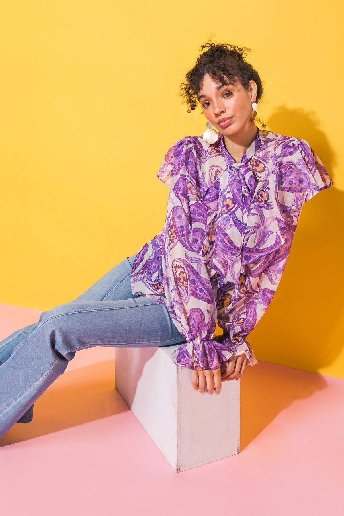 SWEETEST HELLO WOVEN TOP Flying Tomato