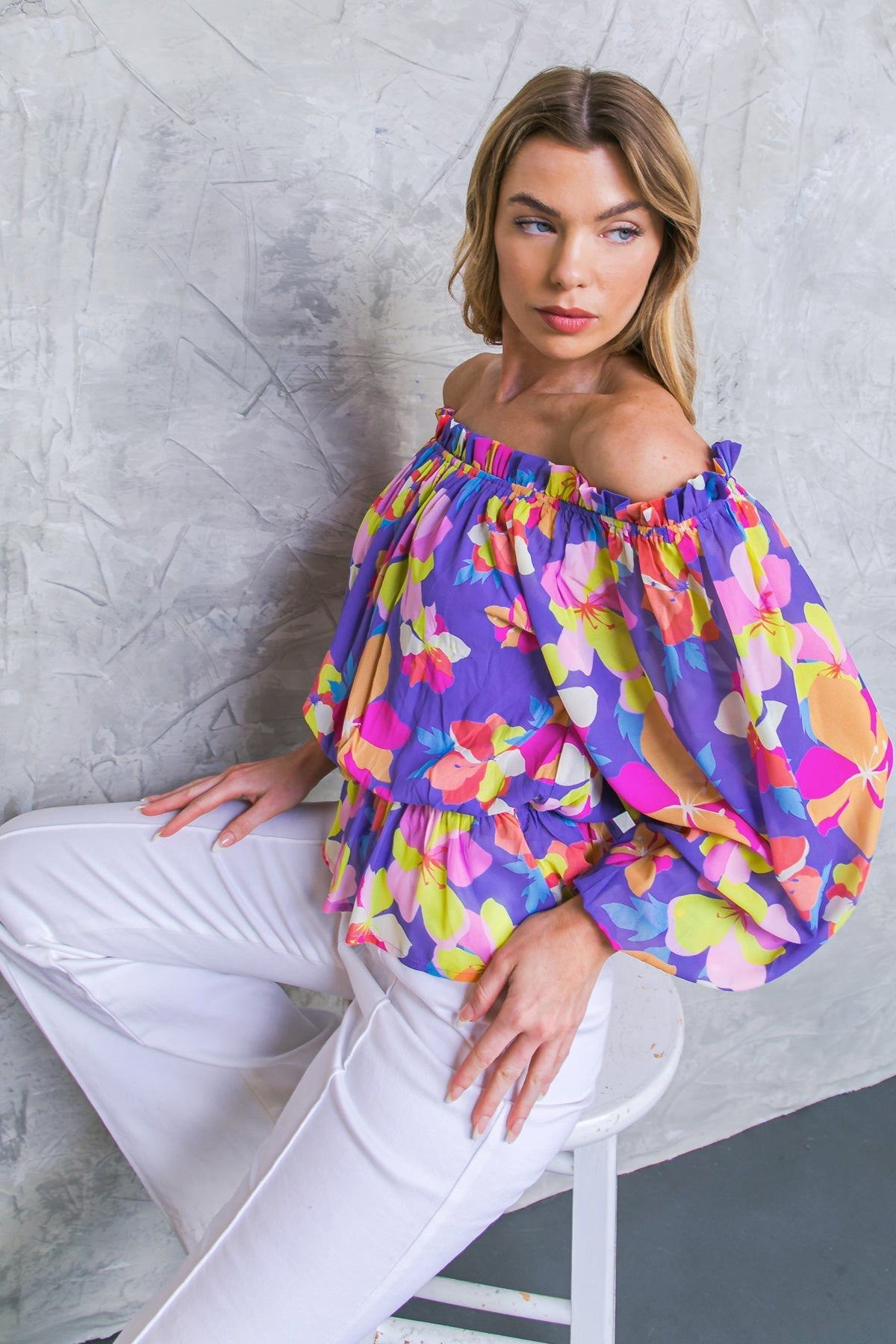 HONESTLY TRUTHFULLY PURPLE WOVEN TOP Flying Tomato