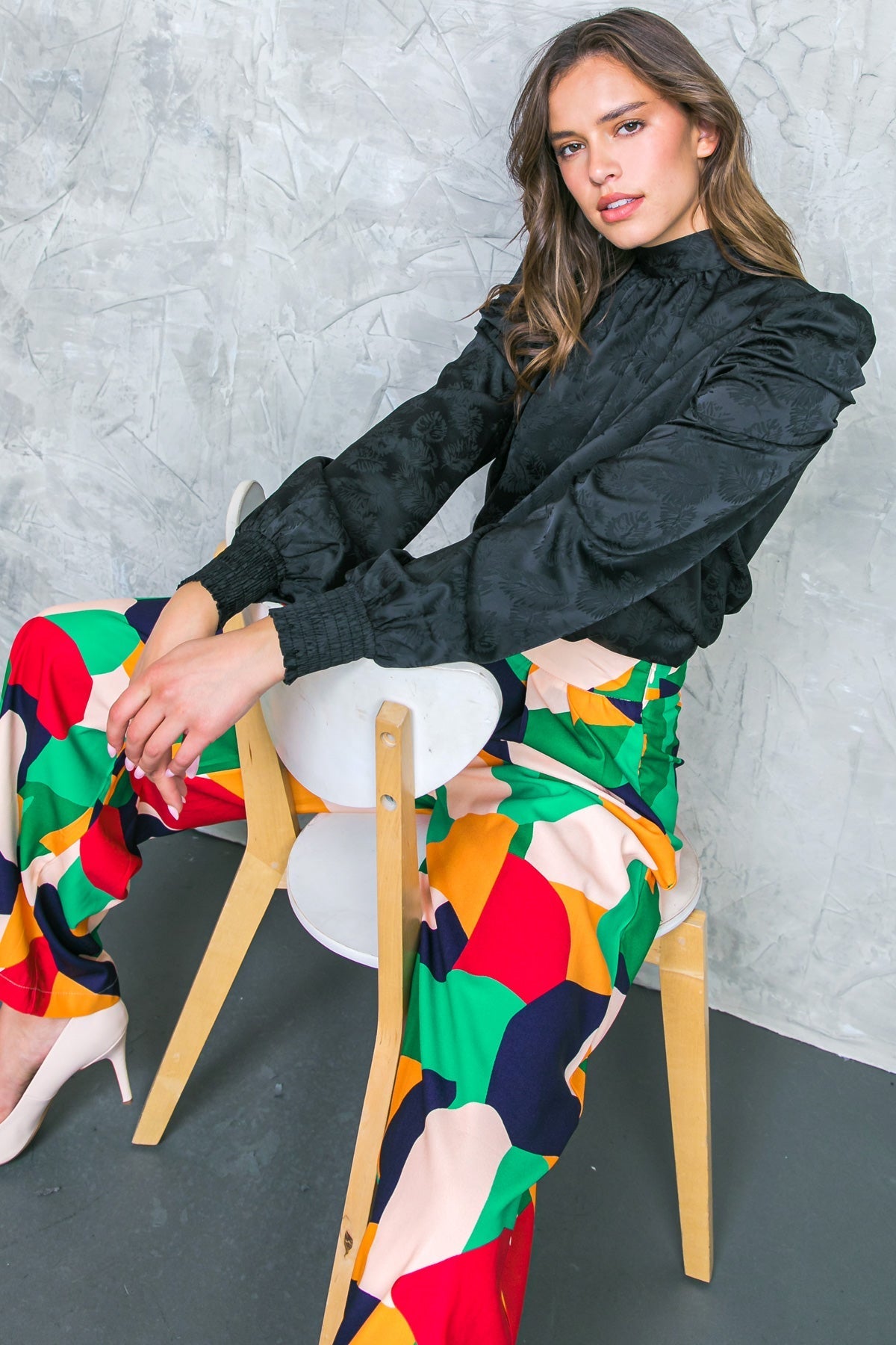 STOLEN GLANCES SATIN TOP Flying Tomato