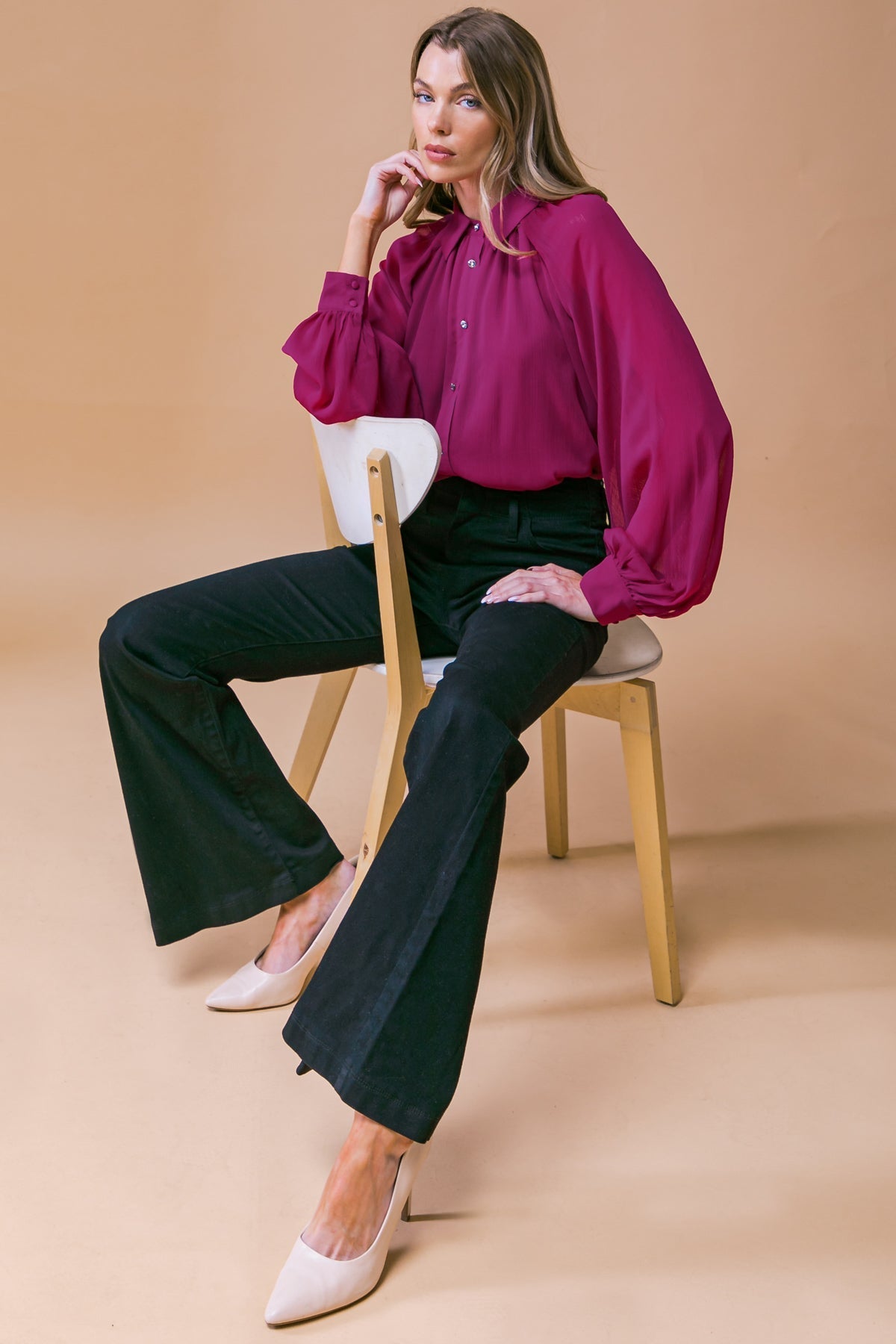 MIDNIGHT CHIC WOVEN TOP Flying Tomato