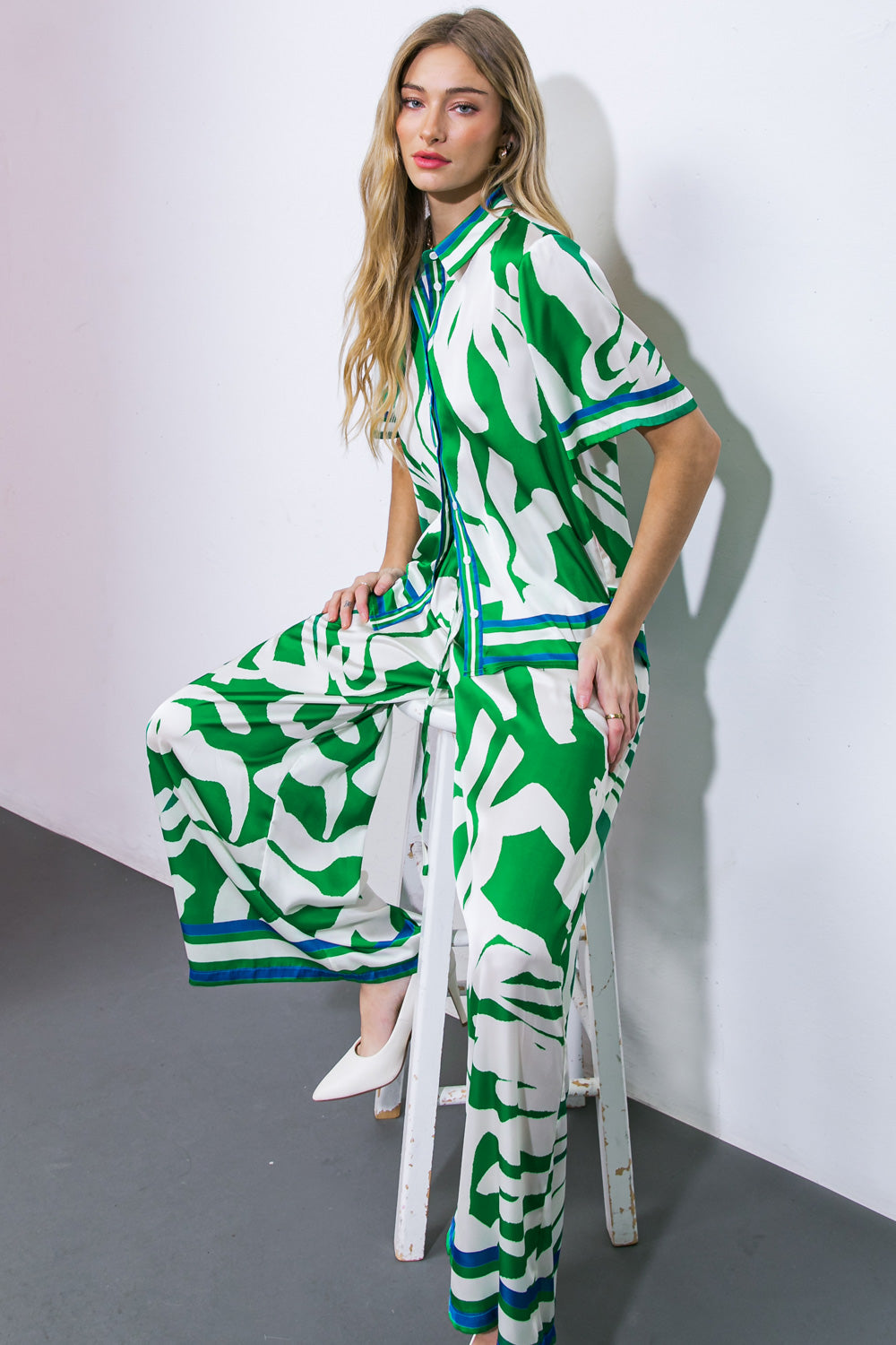 THE KEY TO CHIC WOVEN SATIN TOP Flying Tomato