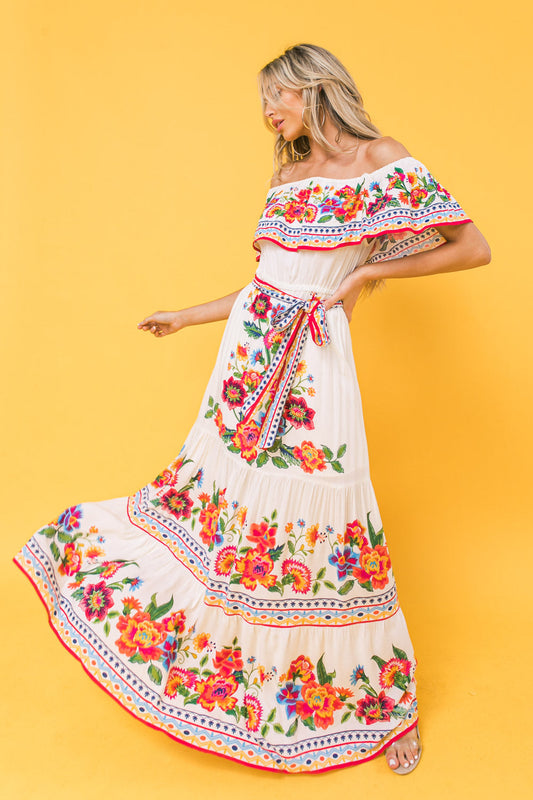 POETIC LOVE PRINT MAXI DRESS Flying Tomato