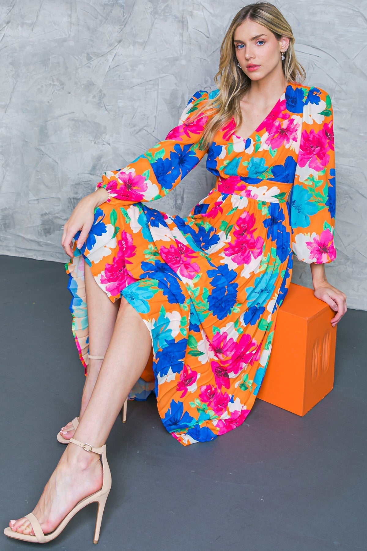 FIND YOUR FLOWERS WOVEN MIDI DRESS Flying Tomato