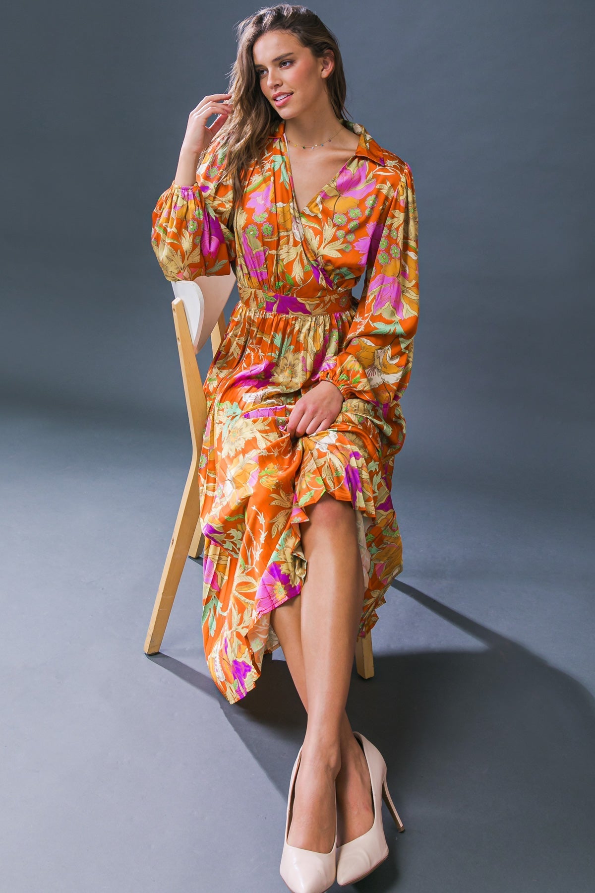 KEEP GETTING BETTER WOVEN MIDI DRESS Flying Tomato