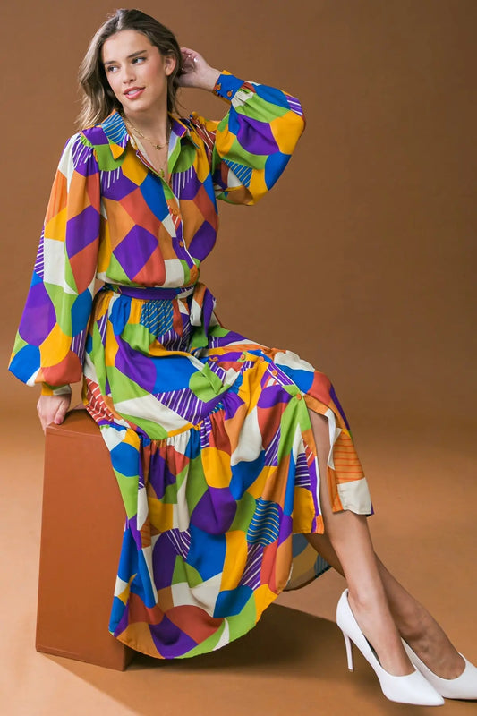 REMARKABLE FLAIR WOVEN MIDI DRESS Flying Tomato