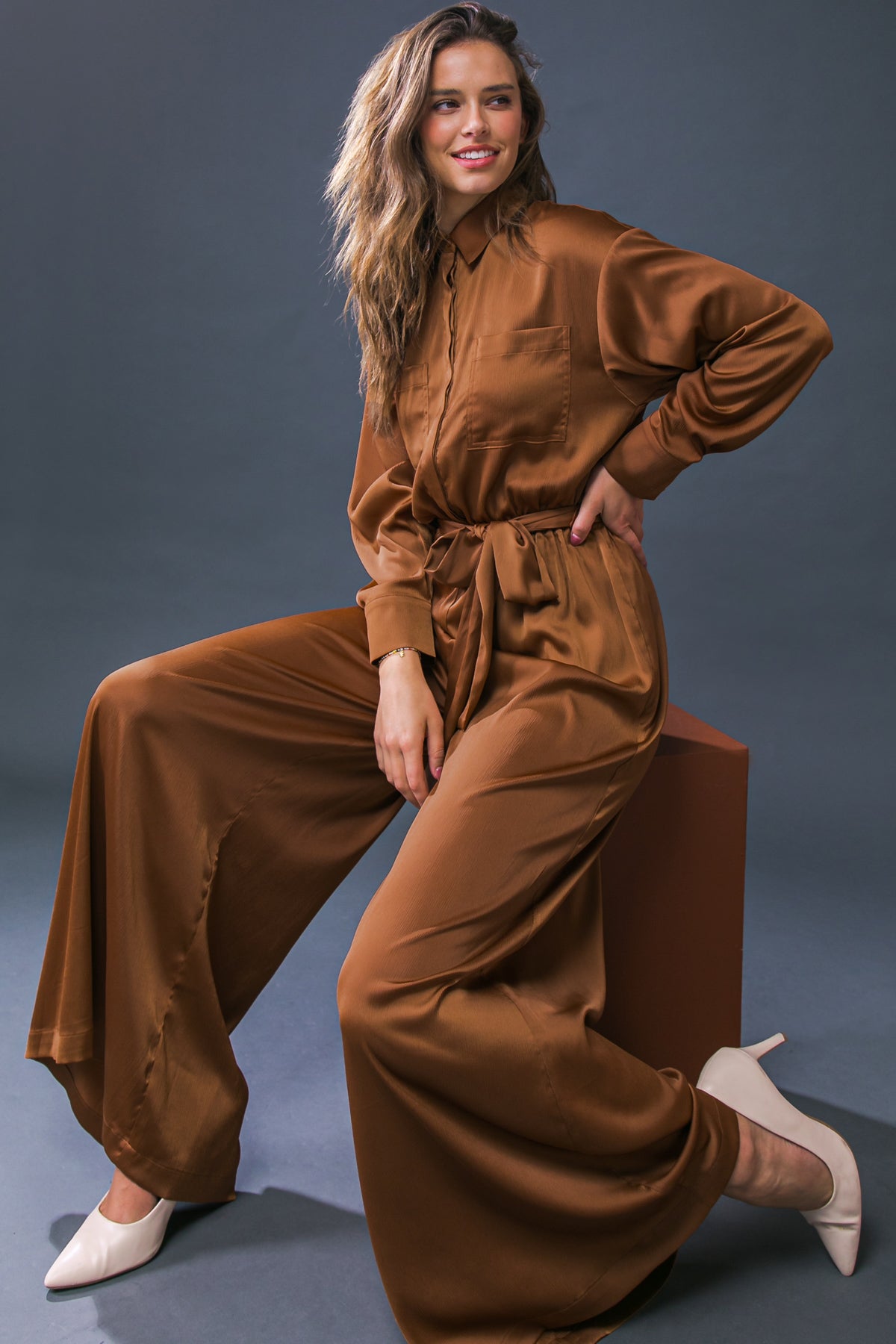 SIMPLY TRENDY WOVEN JUMPSUIT Flying Tomato