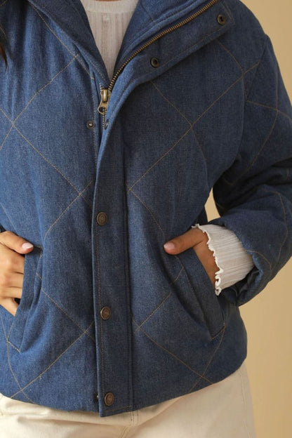 FOR GOOD QUILTED DENIM JACKET - Love Salve