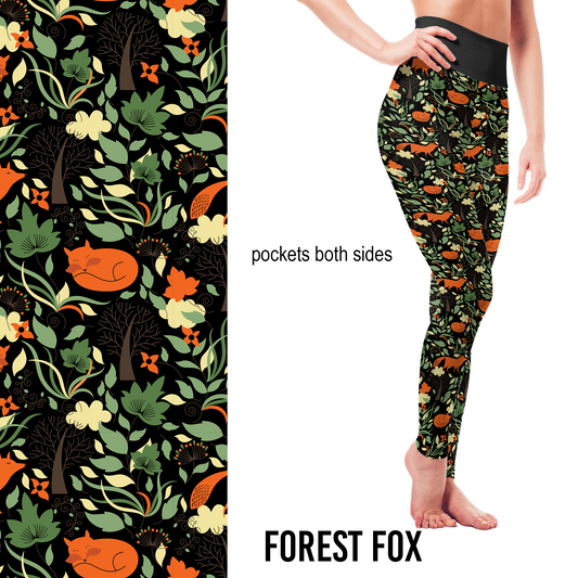Forest Fox – Woodland Leggings with Pockets -  Pre-Order MM