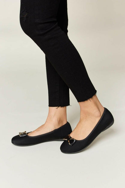 Forever Link Metal Buckle Flat Loafers - Love Salve