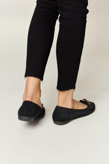 Forever Link Metal Buckle Flat Loafers - Love Salve