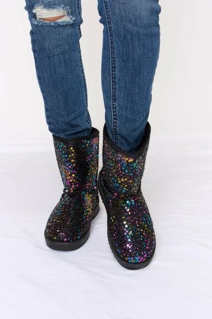 Forever Link Sequin Thermal Flat Boots - Love Salve