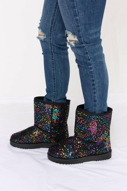 Forever Link Sequin Thermal Flat Boots - Love Salve