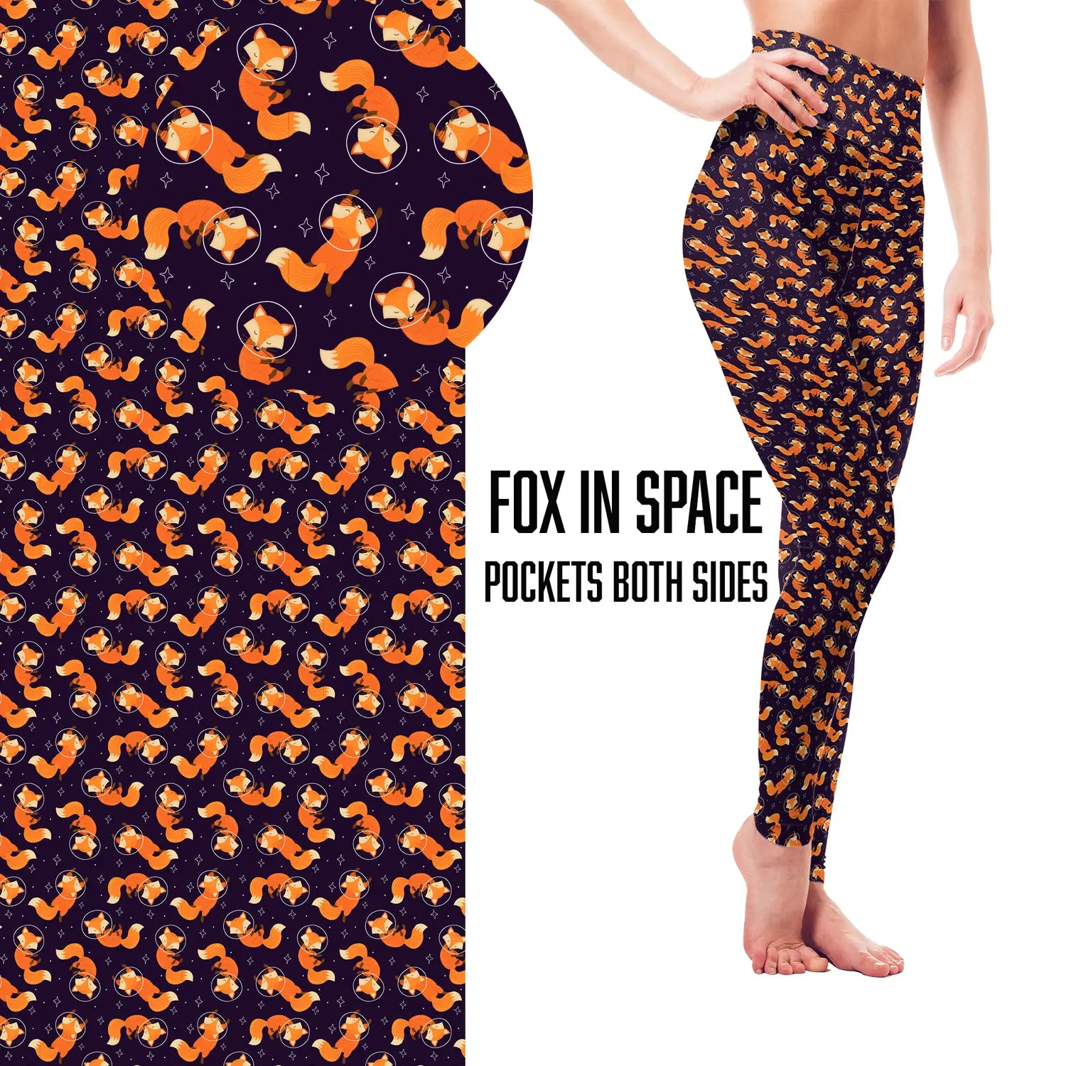 Fox Foxy Leggings in Space Leggings - Ready to Ship MM