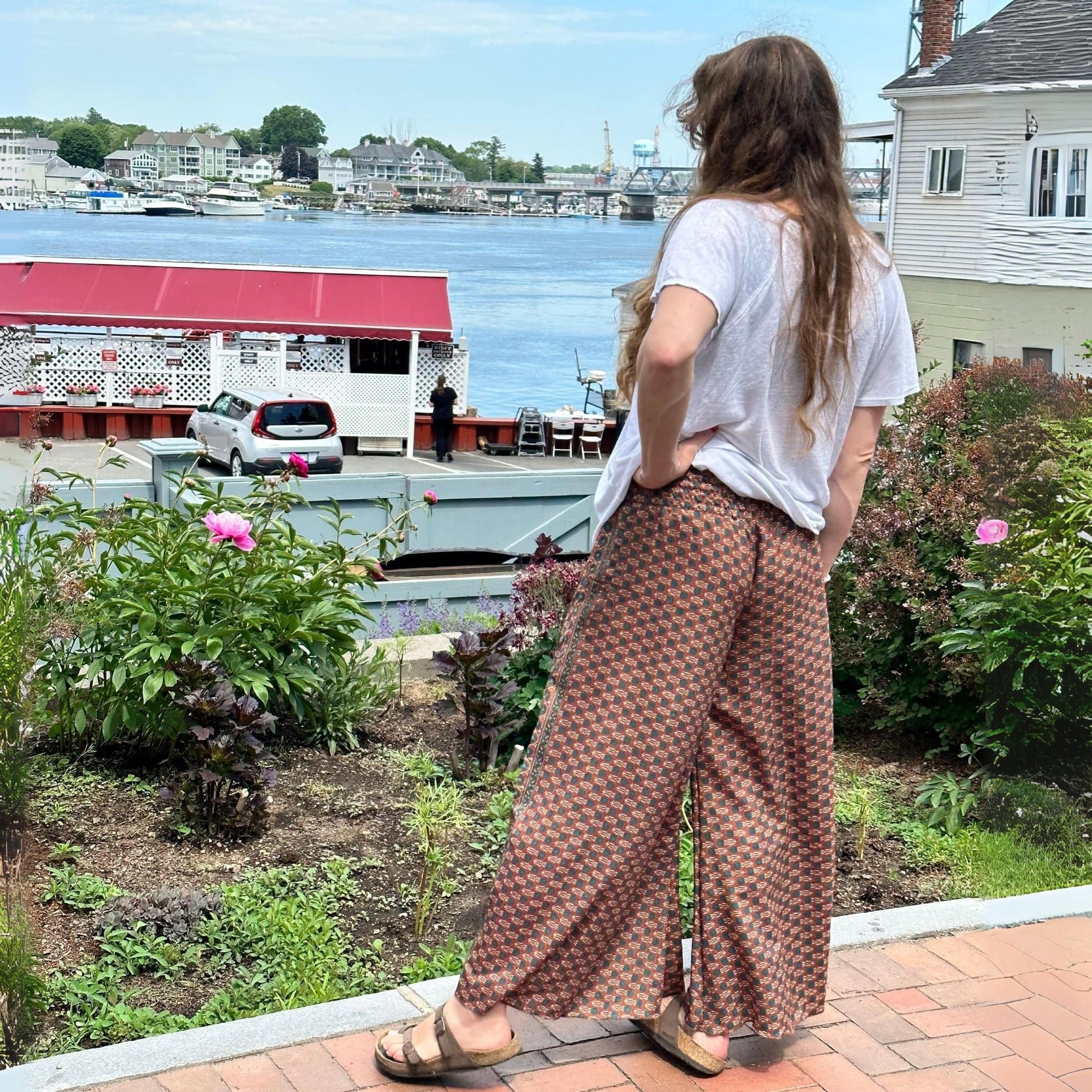 Free Spirit Wide Leg Palazzo Pants With Pockets Eco Friendly Upcycled Indian Saris Boho Trousers Darn Good Yarn