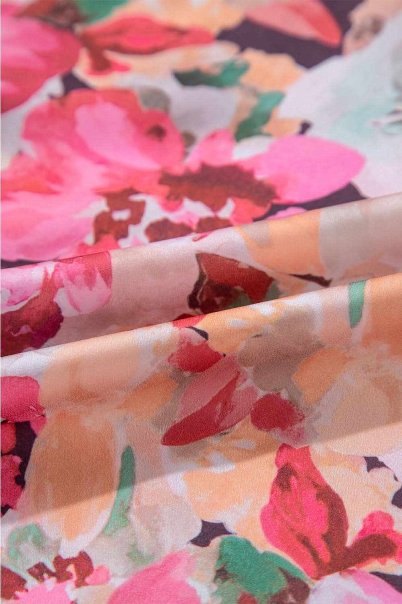 Frill Floral Button Down Long Sleeve Shirt - Love Salve 