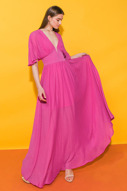 YOU FOUND MY HEART WOVEN MAXI DRESS Flying Tomato