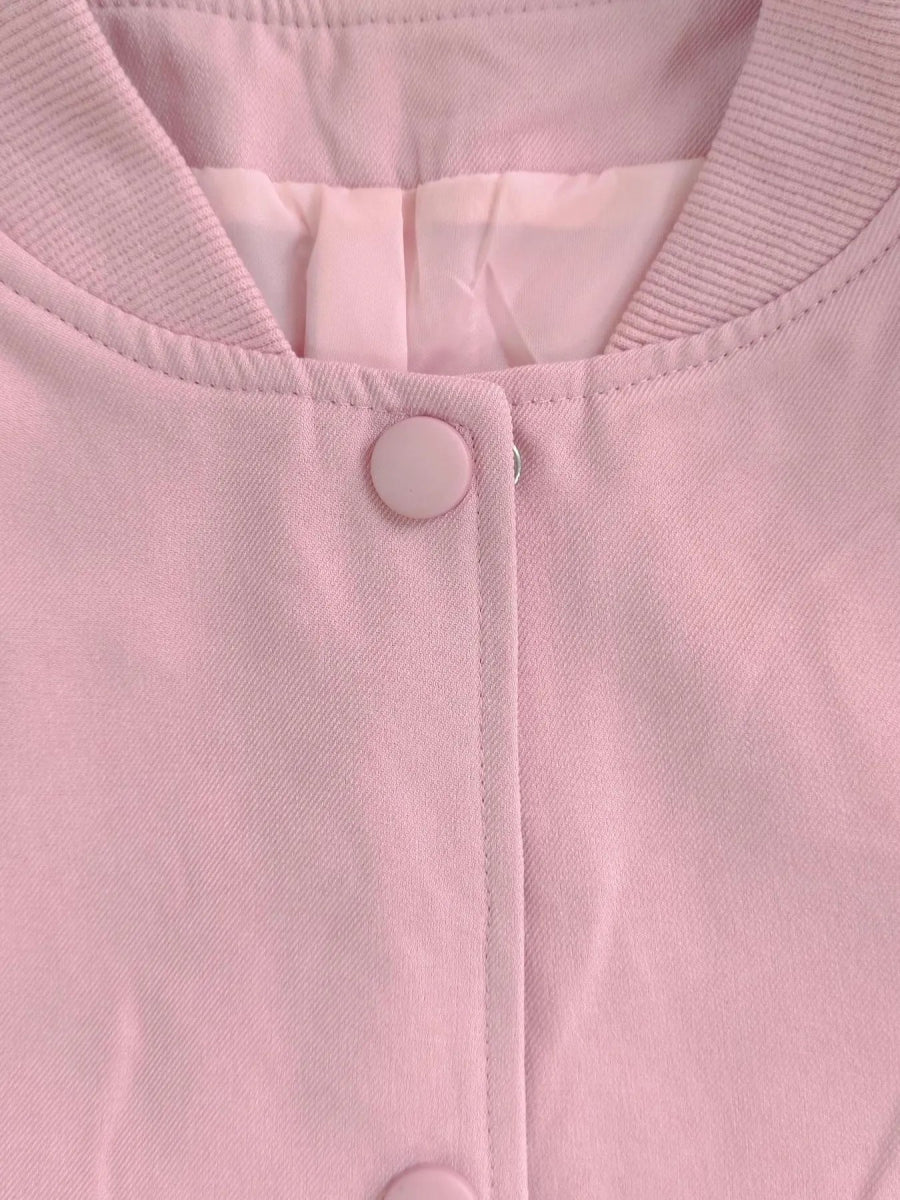 Full Size Cropped Snap Down Jacket Plus Size - Love Salve