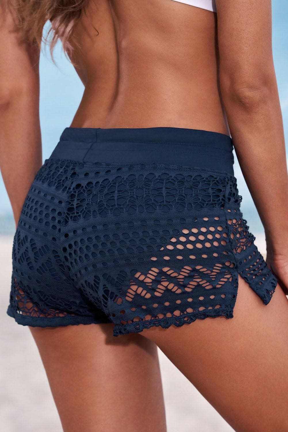 Full Size Drawstring Waist Swim Shorts - Love Salve