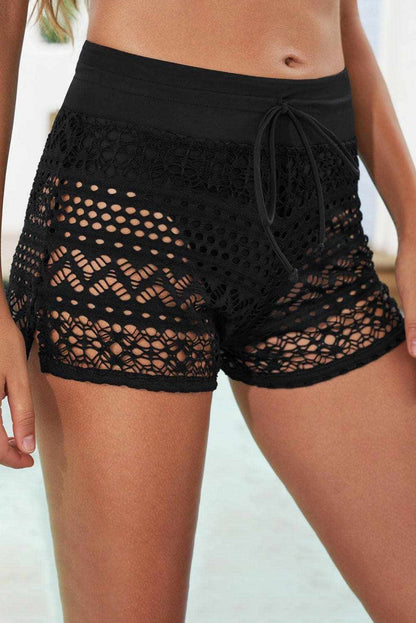 Full Size Drawstring Waist Swim Shorts - Love Salve