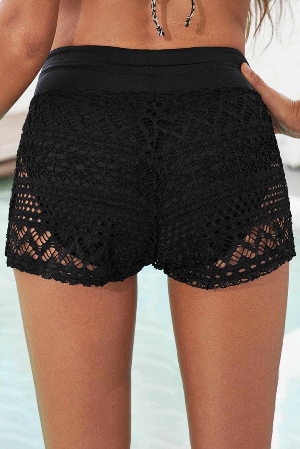 Full Size Drawstring Waist Swim Shorts - Love Salve