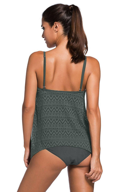 Full Size Spaghetti Strap Scoop Neck Tankini Set - Love Salve