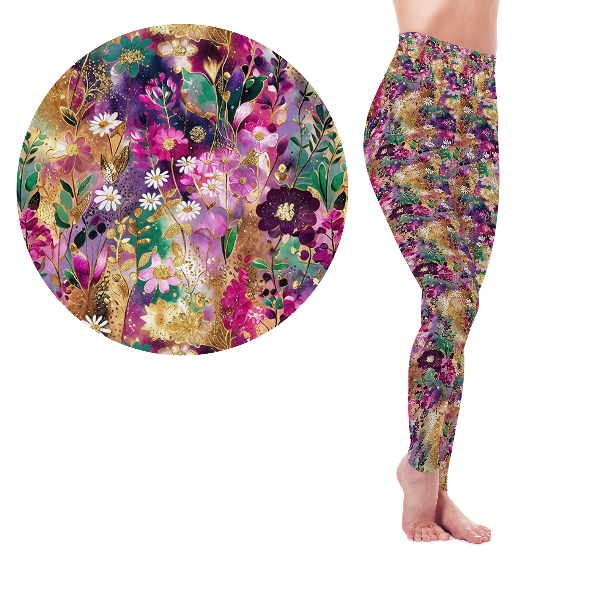 Painted Meadow Leggings Full Length, Capri , Jogger Shorts,  or Skort Pockets - Pre Order
