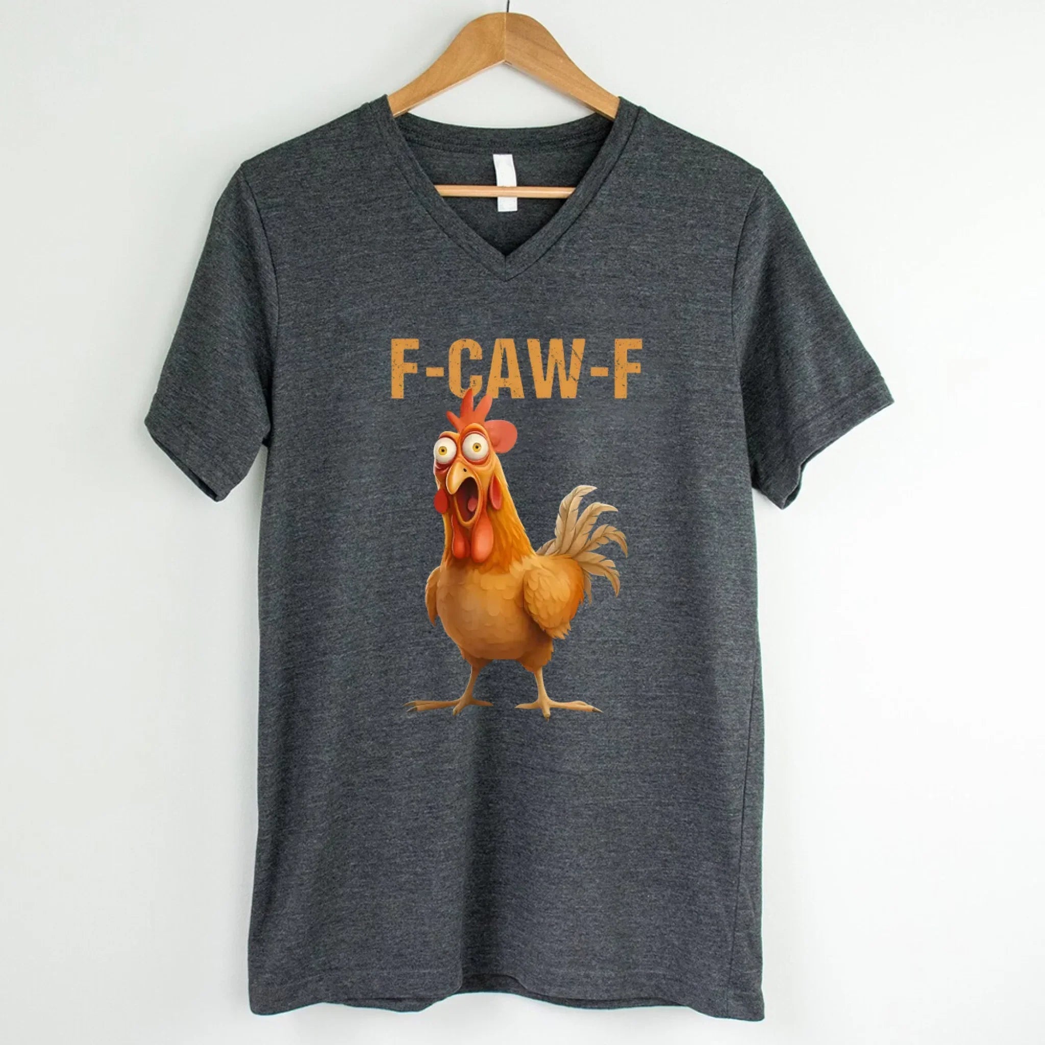 Funny F-Caw-F Rooster Unisex V-Neck T-Shirt Adorb Custom Tees