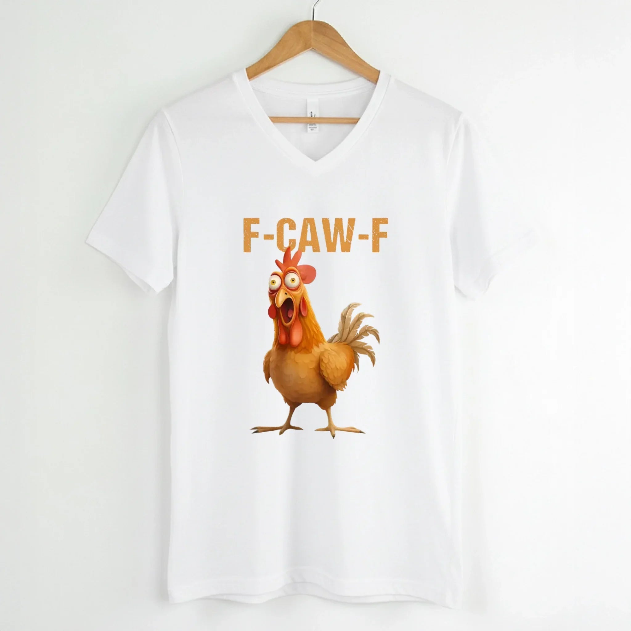 Funny F-Caw-F Rooster Unisex V-Neck T-Shirt Adorb Custom Tees