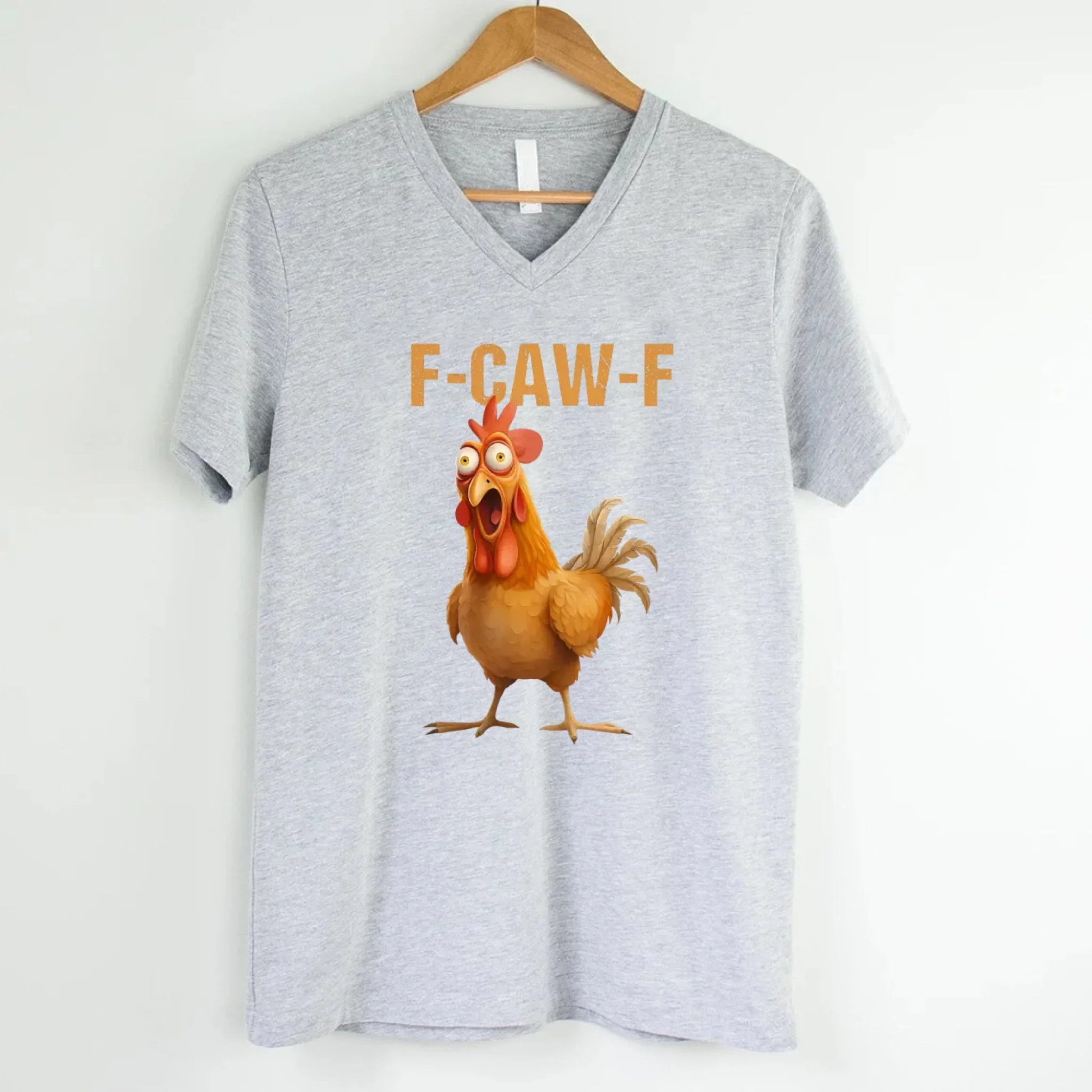 Funny F-Caw-F Rooster Unisex V-Neck T-Shirt Adorb Custom Tees