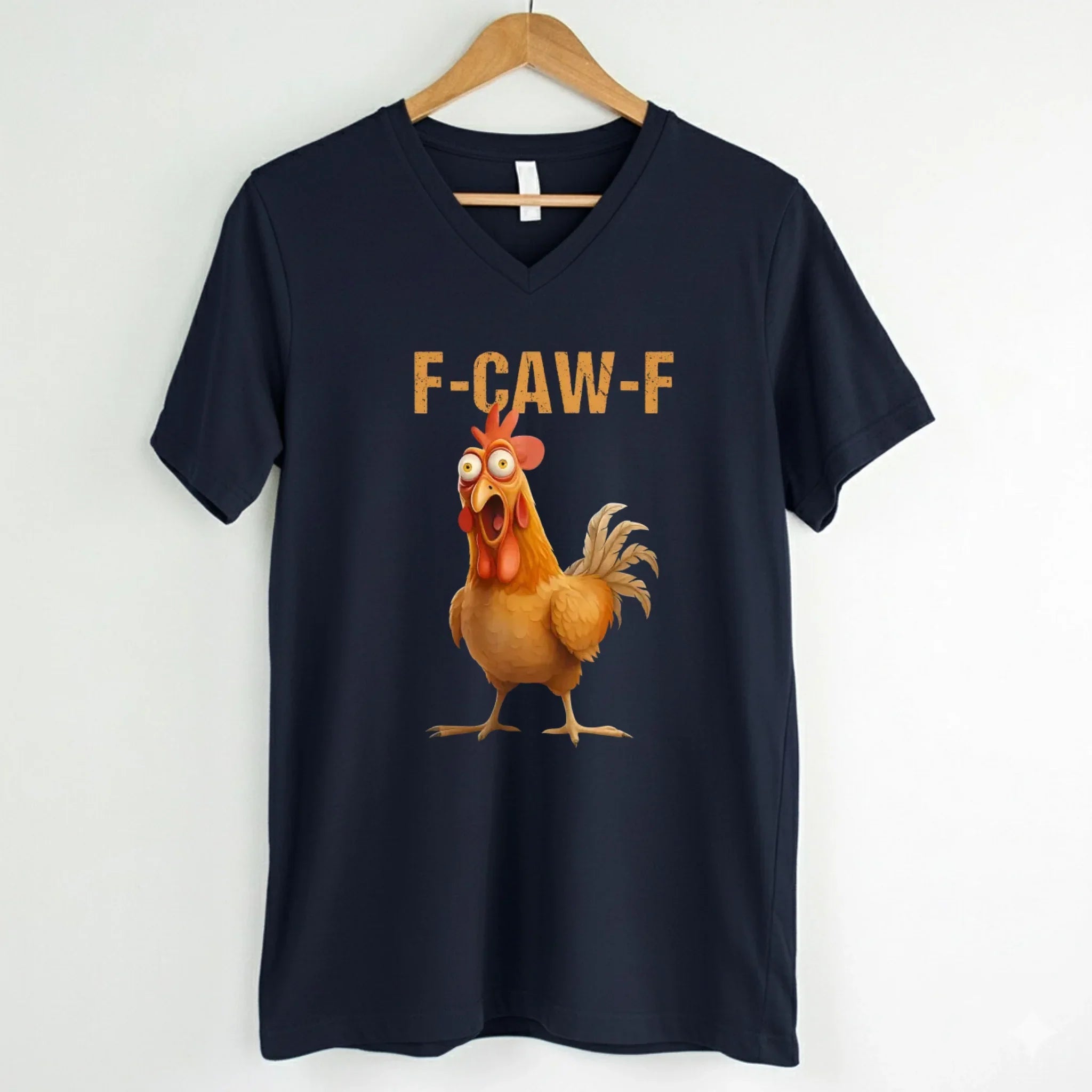 Funny F-Caw-F Rooster Unisex V-Neck T-Shirt Adorb Custom Tees