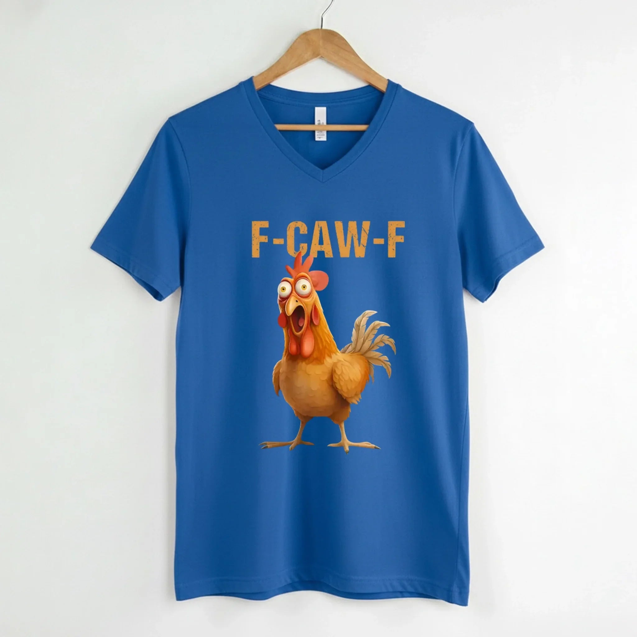 Funny F-Caw-F Rooster Unisex V-Neck T-Shirt Adorb Custom Tees