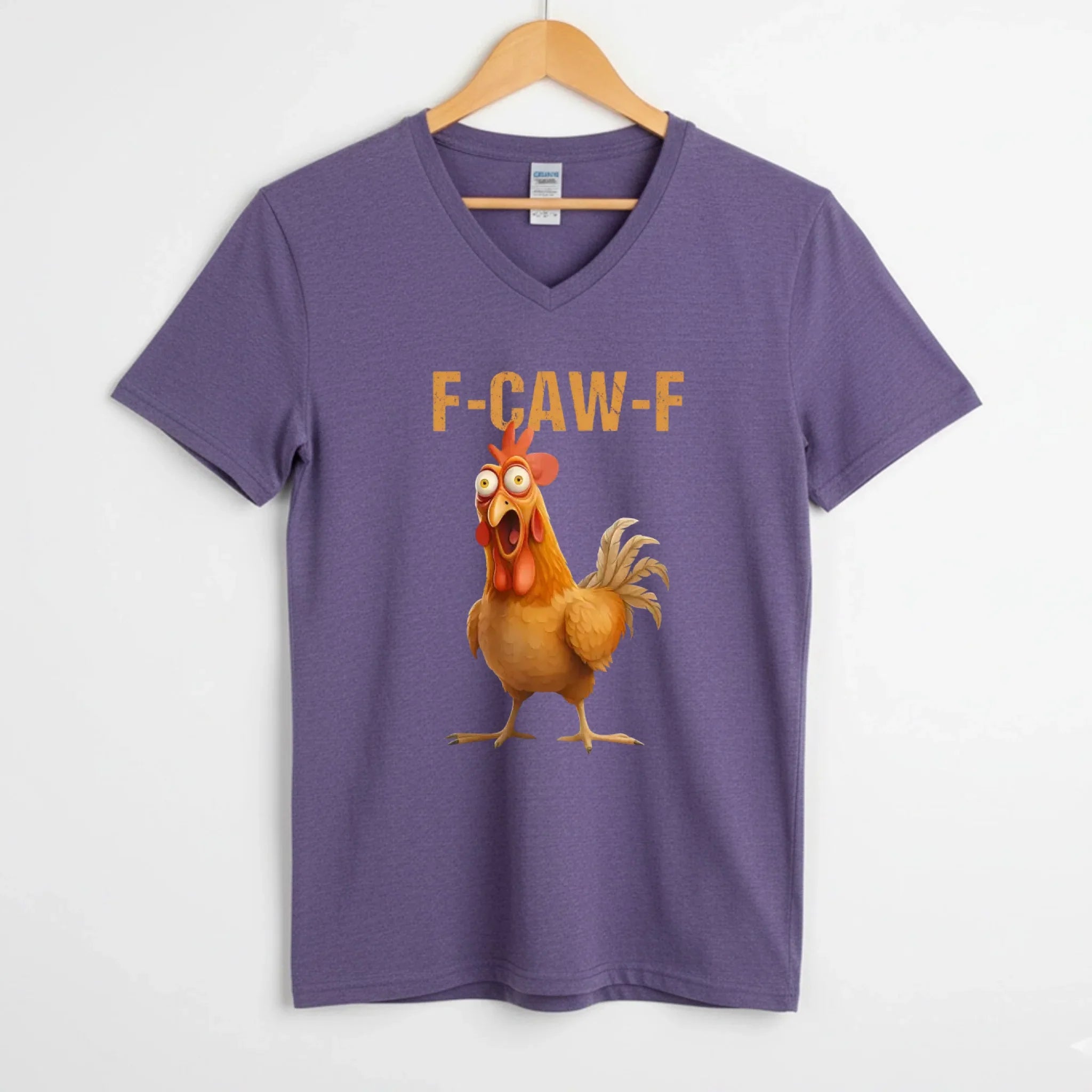 Funny F-Caw-F Rooster Unisex V-Neck T-Shirt Adorb Custom Tees