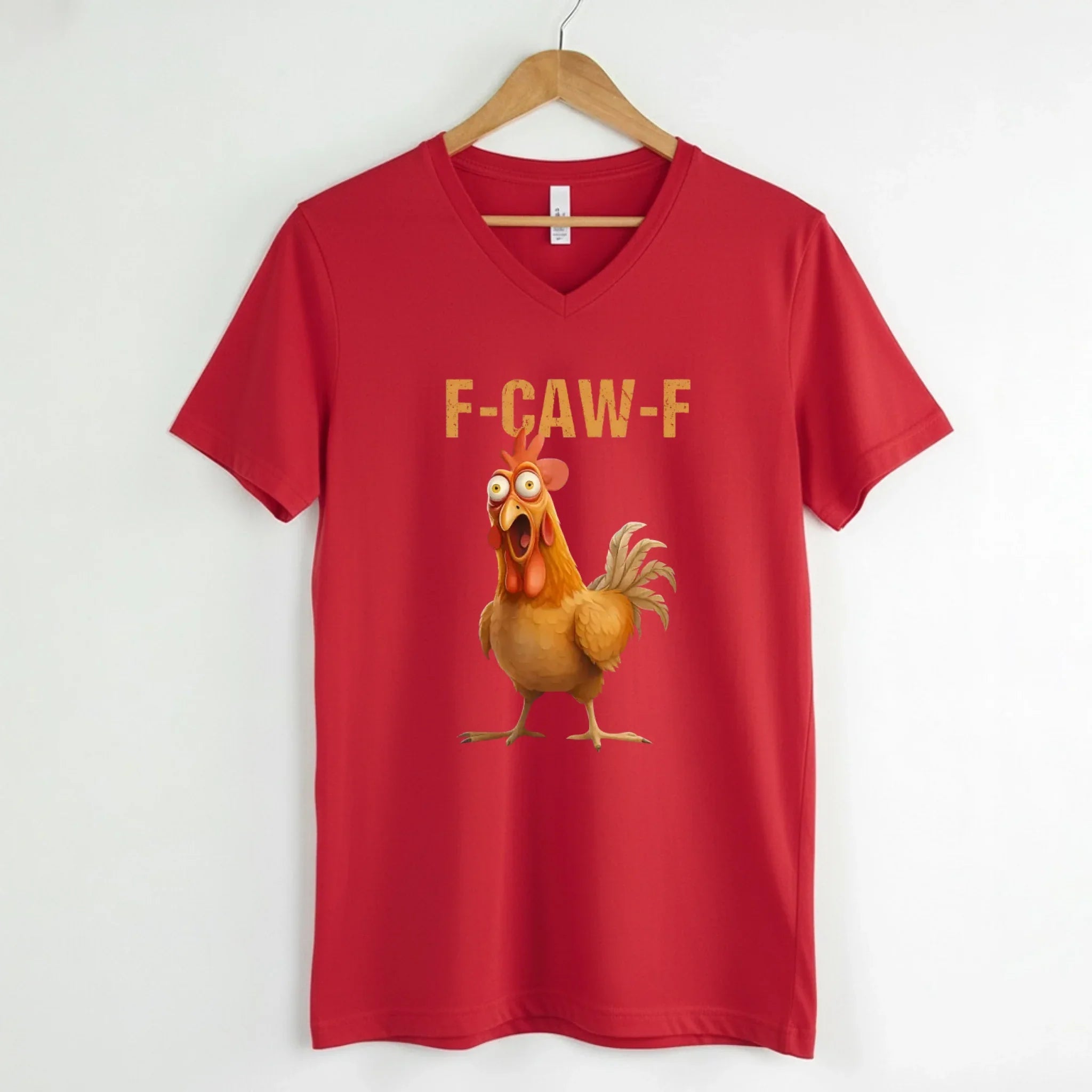 Funny F-Caw-F Rooster Unisex V-Neck T-Shirt Adorb Custom Tees
