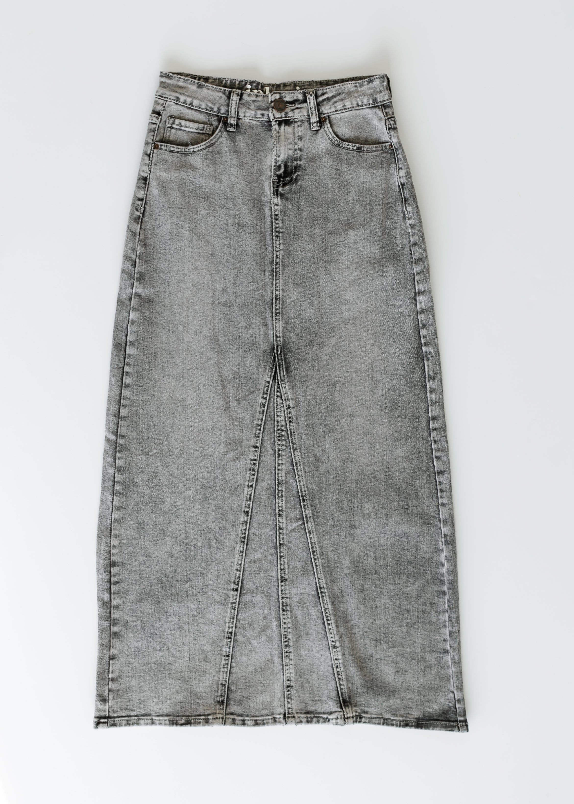 Genevieve A-line Denim Maxi Skirt Inherit Co.