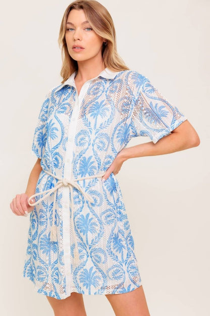 GENTLE SPIRIT WOVEN LACE MINI DRESS - Love Salve